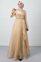 Eliza Hijab Evening Dress Gold - 5