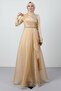 Eliza Hijab Evening Dress Gold - 4
