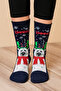 Navy Blue Gift - Christmas Deer Themed Men's Women's Children's Long Christmas Socks Single