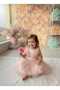 Powder Shoulder Bow Tulle Baby Girl Dress - Bow - 2