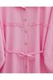 Stoned Buttoned Waist Tie Lace Detailed Shirt - Pink - 4