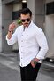 Men's Basic Slim Fit Long Sleeve White Skinny Jeans Shirt - 3