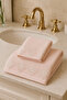 Ottoman Needle Embroidered Powder 2-Piece Velvet Towel Set 50&90 /30&50