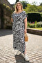 Copy - Ethnic Patterned Slit Summer Comfortable Fit Dress - 5