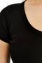 Women's 100% Cotton Black U-Neck Short Sleeve Lycra Ribbed Camisole Slim Fit Blouse Body - 5