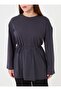 Basic Plus Size Tunic with Belt - Anthracite - - 3