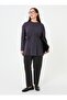 Basic Plus Size Tunic with Belt - Anthracite -