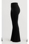 Women's Black Flared Leg High Waist Lycra Tightening Leggings Trousers - 4