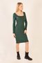Women's Camisole Square Neck Long Sleeve Midi Dress - Green - 3
