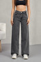 Women's Smoked High Waist Wide Leg Palazzo Jean