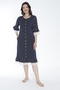 Women's Cotton Modal Fabric Navy Blue Polka Dot Summer Dress 7825 - 5