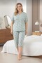 Women's Plus Size Short Sleeve Capri Bamboo Pajama Set