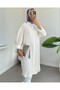 Oval Cut Karash Long Casual Tunic -White - 4