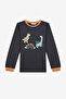 Cotton Boy's Dino Boo Antique Green Pajama Set - 2