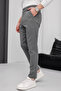 Men's Smoked Slim Fit Striped Fabric Trousers - 5