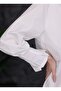 Women's Ecru Hijab Ecru Poplin Buttoned Belted Tunic Shirt Comfortable Fit - 5