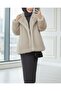 Double-Breasted Fringed Lined Single Button Fur Coat - Mink - 5