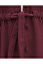 Judge's Collar Tunnel Lace-Up Cashew Coat - Burgundy - 3