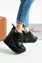 New Season Black Hidden Wedge Heel Sneakers Total Height 10 CM - 4