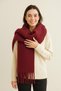 Puffy Burgundy Soft Textured Women's Scarf Shawl Shoulder Wrap 50X190 cm Valentine's Day - 3