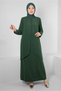 BEAD PRINTED BICYCLE COLLAR CREPE DRESS 20382