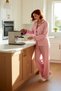 Women's Viscose Pajama Set Heart Detailed Regular Fit Winter Season Elegant Design Comfortable and Stylish - 2