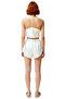 Women's Thin Strap Lace Trim Crop Satin Pajama Set Comfortable for Daily Wear - 5