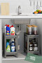 2-Tier Wheeled Organizer Kitchen Shelf Bathroom Shelf under Counter under Sink Detergent Holder Vesken - 4