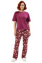 Women's Short Sleeve Crew Neck Cotton Pajama Set Comfortable and Stylish Durable Material - 4