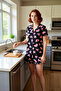 Women's Watermelon Pattern Cotton Short Sleeve Pajamas Set Comfortable Home Wear Set Durable Material - 2