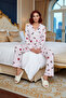 Women's Penguin Patterned Winter Fleece Pajamas Set Regular Pipe Leg Premium Quality Comfortable Cut - 3