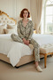 Women's Leopard Print Cotton Pajamas Set Casual Home Wear Set Comfortable Cut Premium Quality - 3