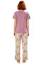 Women S Floral Crew Neck Cotton Short Sleeve Pajama Set Comfortable Fit Elegant Design - 5