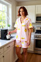 Women's Cotton Knitted Pajamas Set Duck Pattern Short Sleeve Regular Fit Modern Style Special Design - 2