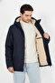 Men's Navy Blue Sheepskin Hooded Windproof Winter Coat & Coat & Parka - 2