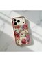 iPhone 12 (6.1 Inch) Compatible Glittery Look Flowers Patterned Stylish Case