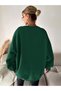 VERDE ÎNCHIS B guler rotund B basic Hanorac - 2