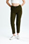 Bell Fabric Pocket High Waist Elastic Carrot Trousers - 5