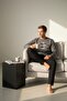 Men's Anthracite Long Sleeve 100% Cotton Pajama Set Comfortable and Soft Texture - 3