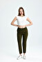 Bell Fabric Pocket High Waist Elastic Carrot Trousers