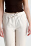 Bell Fabric Pocket High Waist Elastic Carrot Trousers - 2