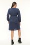 Apsen Women's Navy Blue Long Sleeve Elastic Waist Button Detailed Knit Dress 4482-105 - 3
