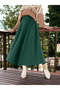 Zippered Cashmere Bell Skirt - Emerald - 2