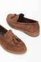 Women's Brown Suede Stylish Tassel Detailed Thick Soled Comfortable Loafer Shoes - 2