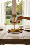 Marble White 25 cm Matte Gold Two-Tier Presentation Plate - 3