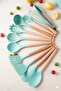YAH 19-Piecs Premium Silicone Kitchen Utensil Set w/ Wooden Handles, Stainless Steel Knives / Gray - 6