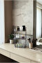 3 Tier Makeup Organizer Cosmetic Accessory Organizer Bathroom Shelf Stone - 2