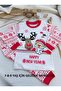 Happy New Year Printed New Year's Ethnic Pattern Children's Pajamas Set with Deer