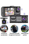 Triple lens dash cam, loop recording, G-sensor, night vision, - 3
