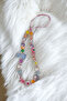 Matte Clear Rabbit & Pink Quartz Natural Stone Beaded Phone Charm - 5